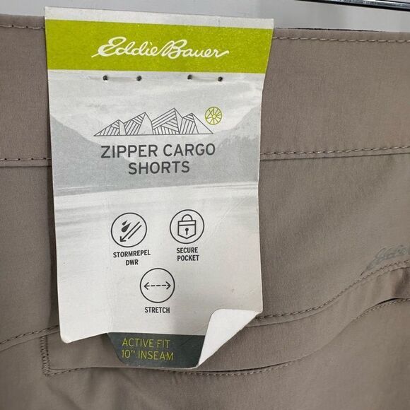 NWT Eddie Bauer Men Rainier Performance Bottoms Hiking Shorts Dune Size 40 Cargo - Picture 7 of 8
